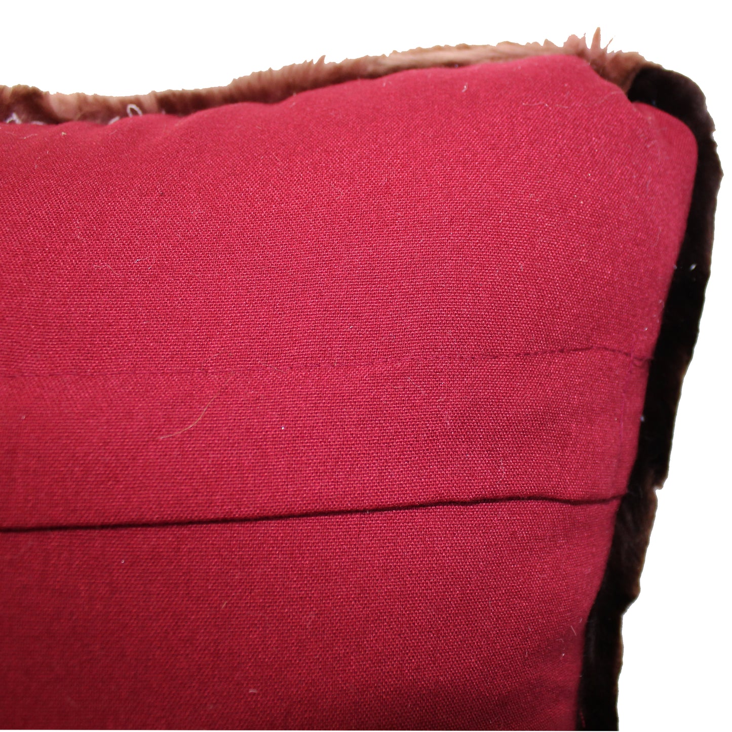 Natural Geo Flocculent Sheepskin Beige/Brown Square Decorative Throw Pillow