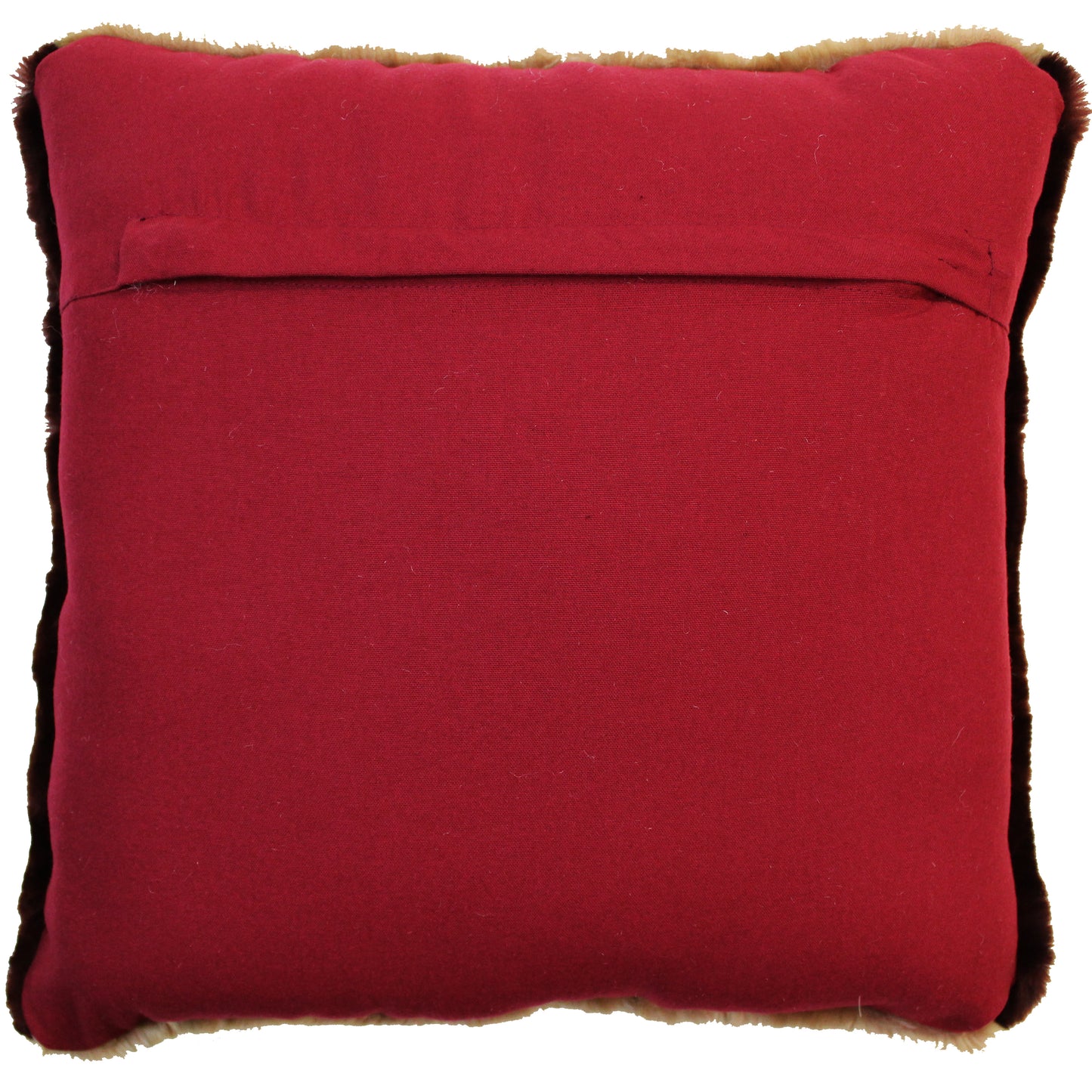 Natural Geo Flocculent Sheepskin Beige/Brown Square Decorative Throw Pillow