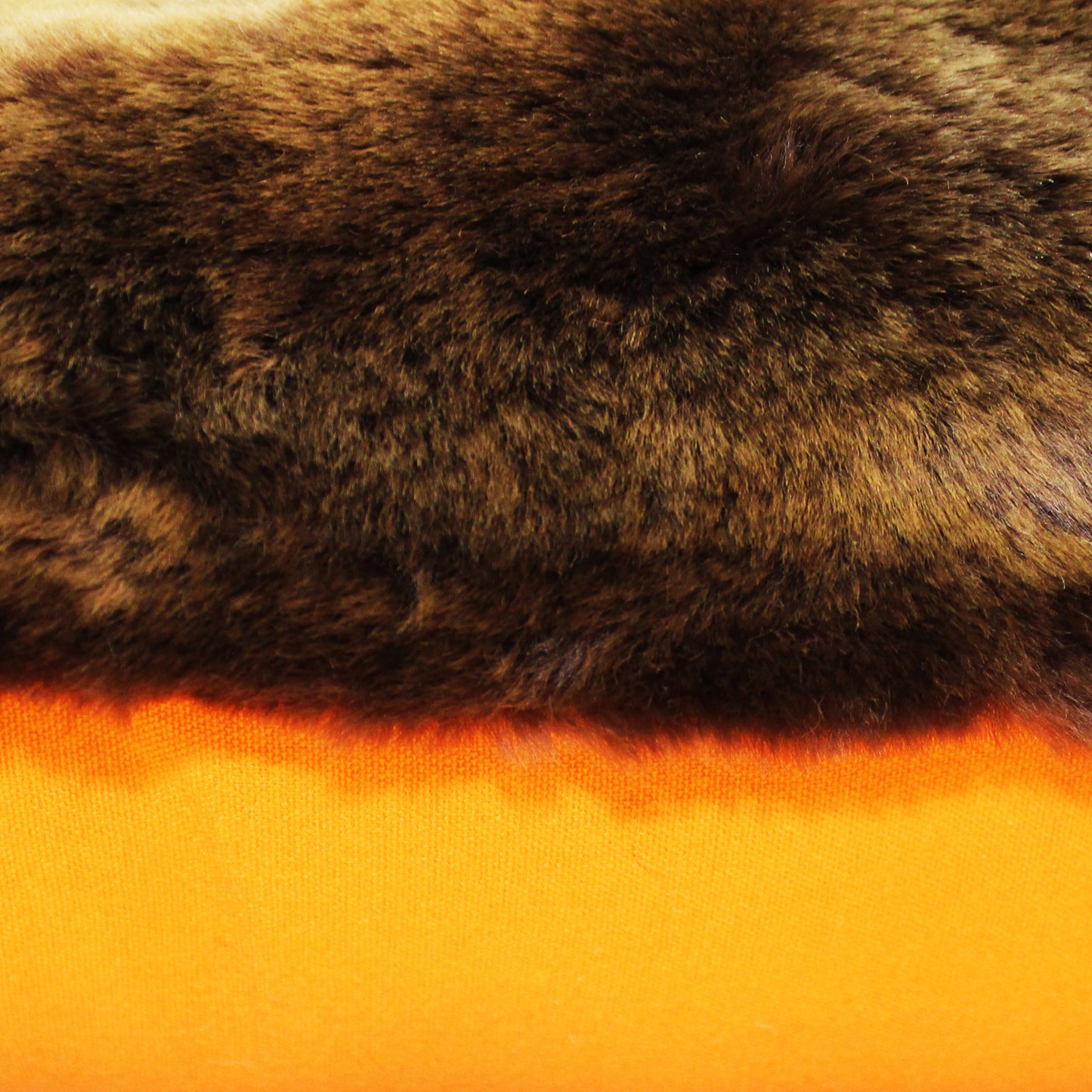 Natural Geo Flocculent Sheepskin Beige/Brown Square Decorative Throw Pillow