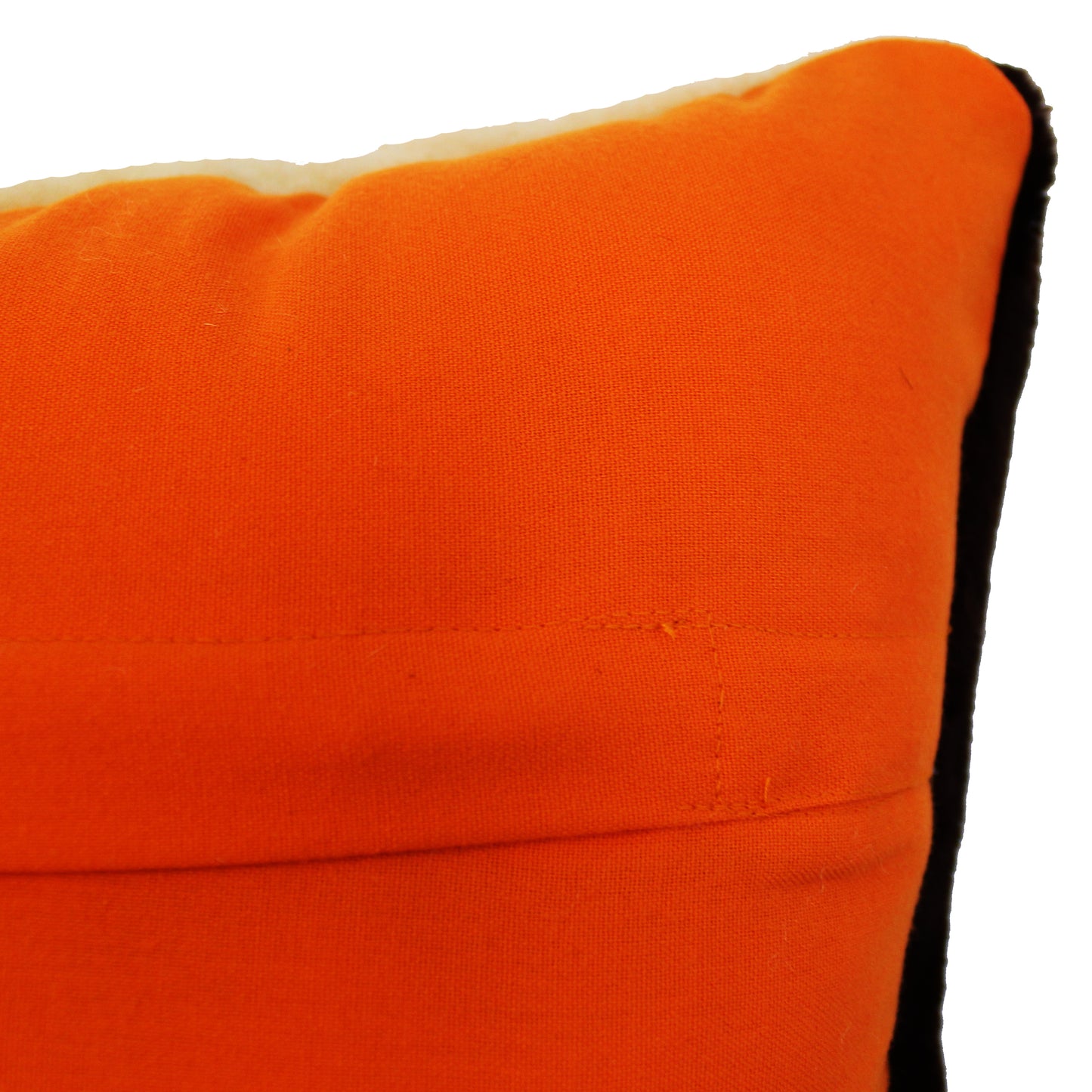 Natural Geo Flocculent Sheepskin White/Dark Brown Square Decorative Throw Pillow