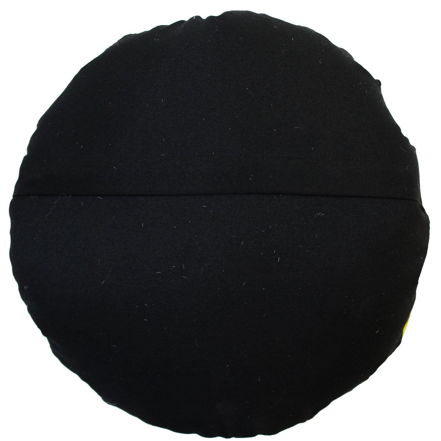 Natural Geo Prolific Leather Suede Yellow/Brown/Black Round Decorative Throw Pillow