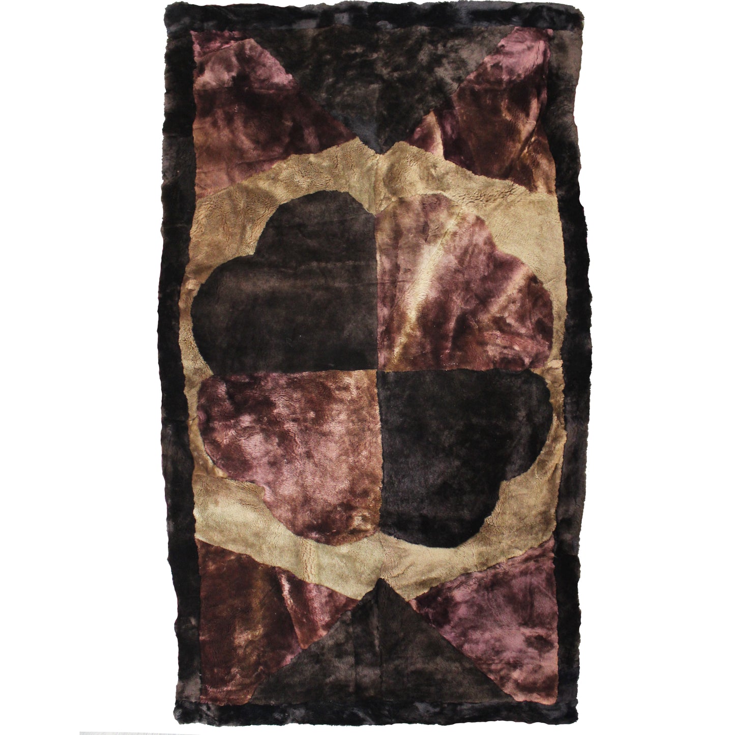 Natural Geo Sheepskin Area Rug Brown/Sand - 3 x 5'