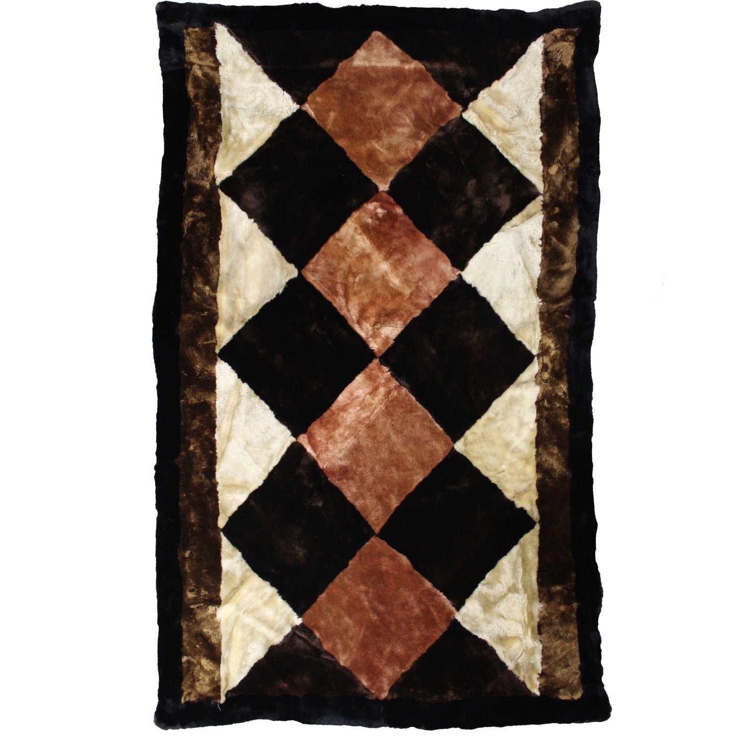 Natural Geo Sheepskin Area Rug Brown/Beige - 4 x 6'