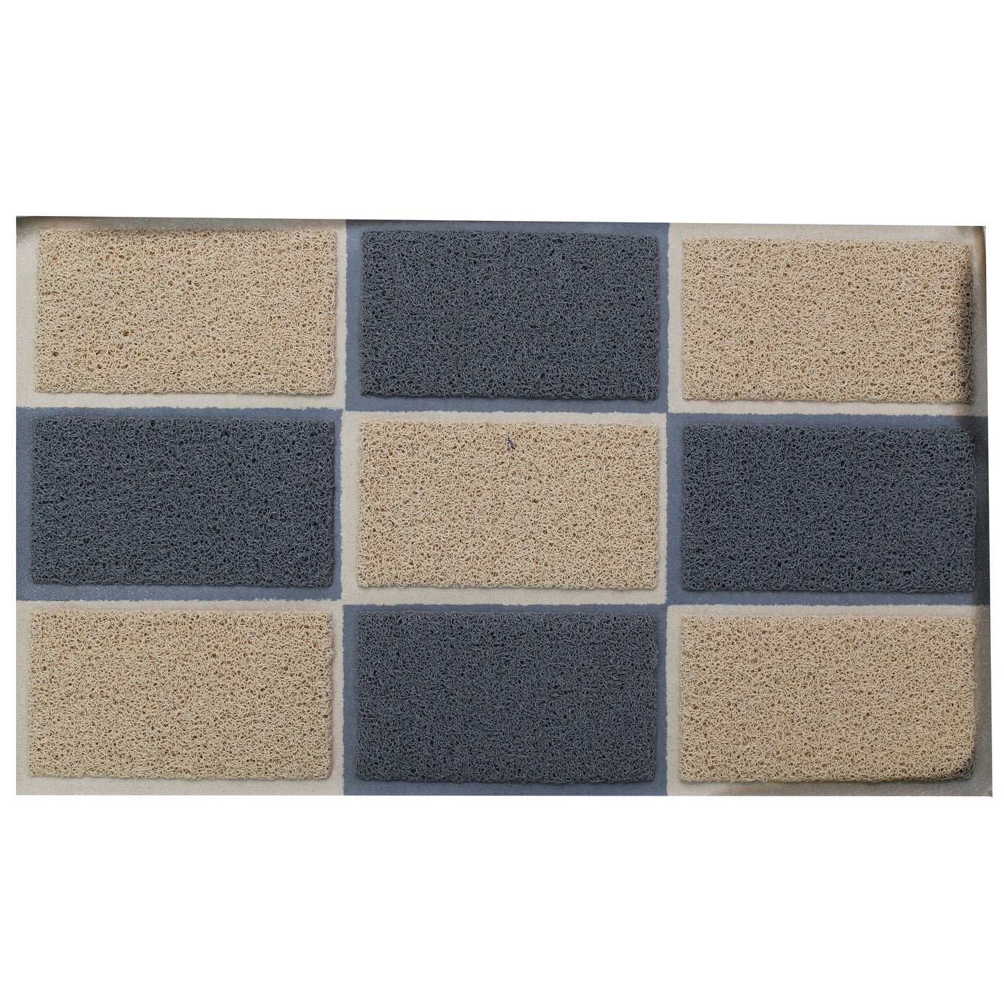 Natural Geo Sponge Rubber Geometric Kitchen Mat 18 x 29"