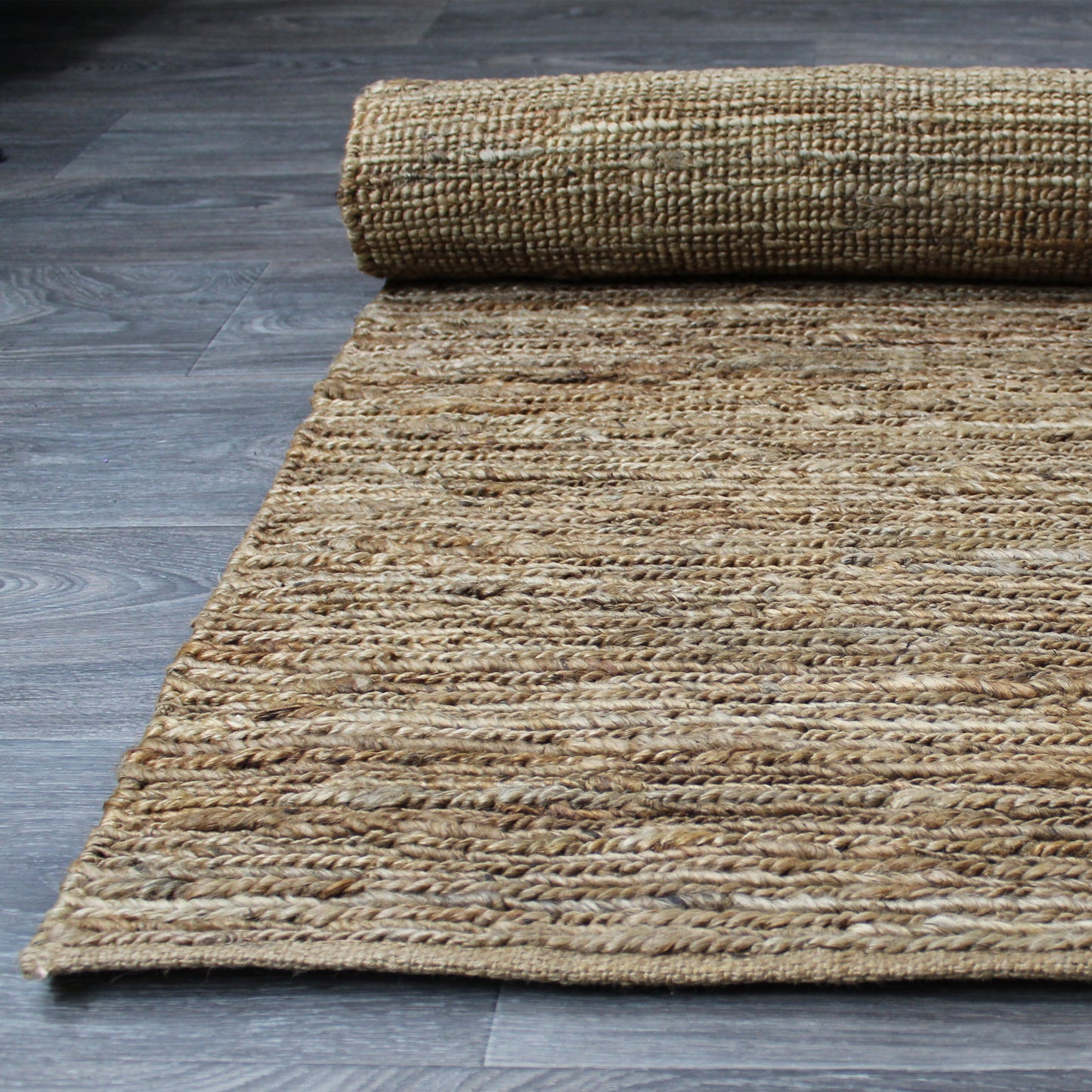 Natural Geo Spontaneous Jute Handwoven Beige/Natural Area Rug