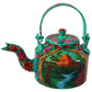 Natural Geo Turquoise Floral 10" Decorative Steel Kettle