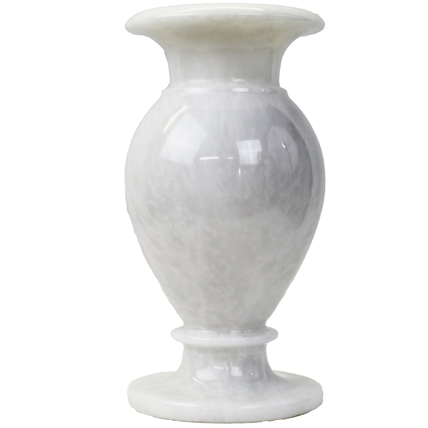 Natural Geo White Decorative Handcrafted 8" Marble Vase