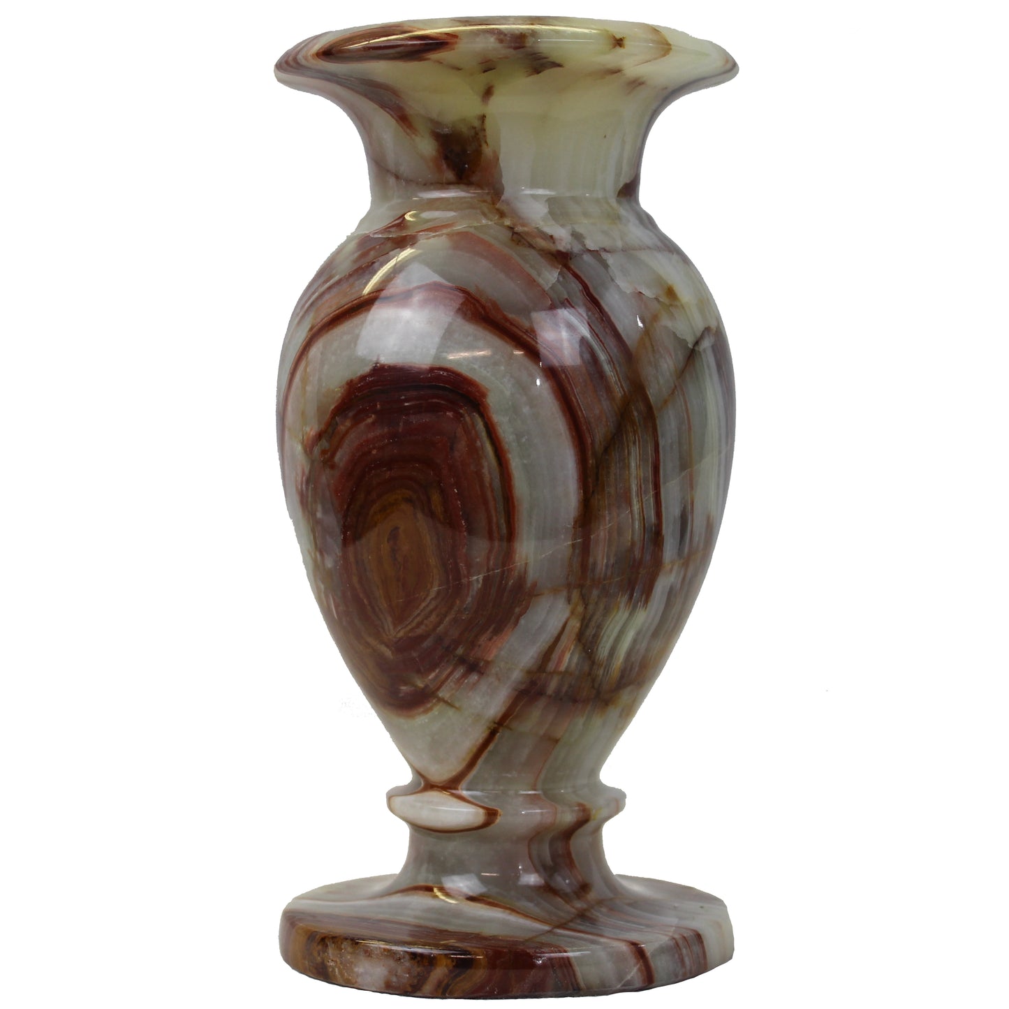 Natural Geo Multicolored Decorative Handcrafted 8" Onyx Vase