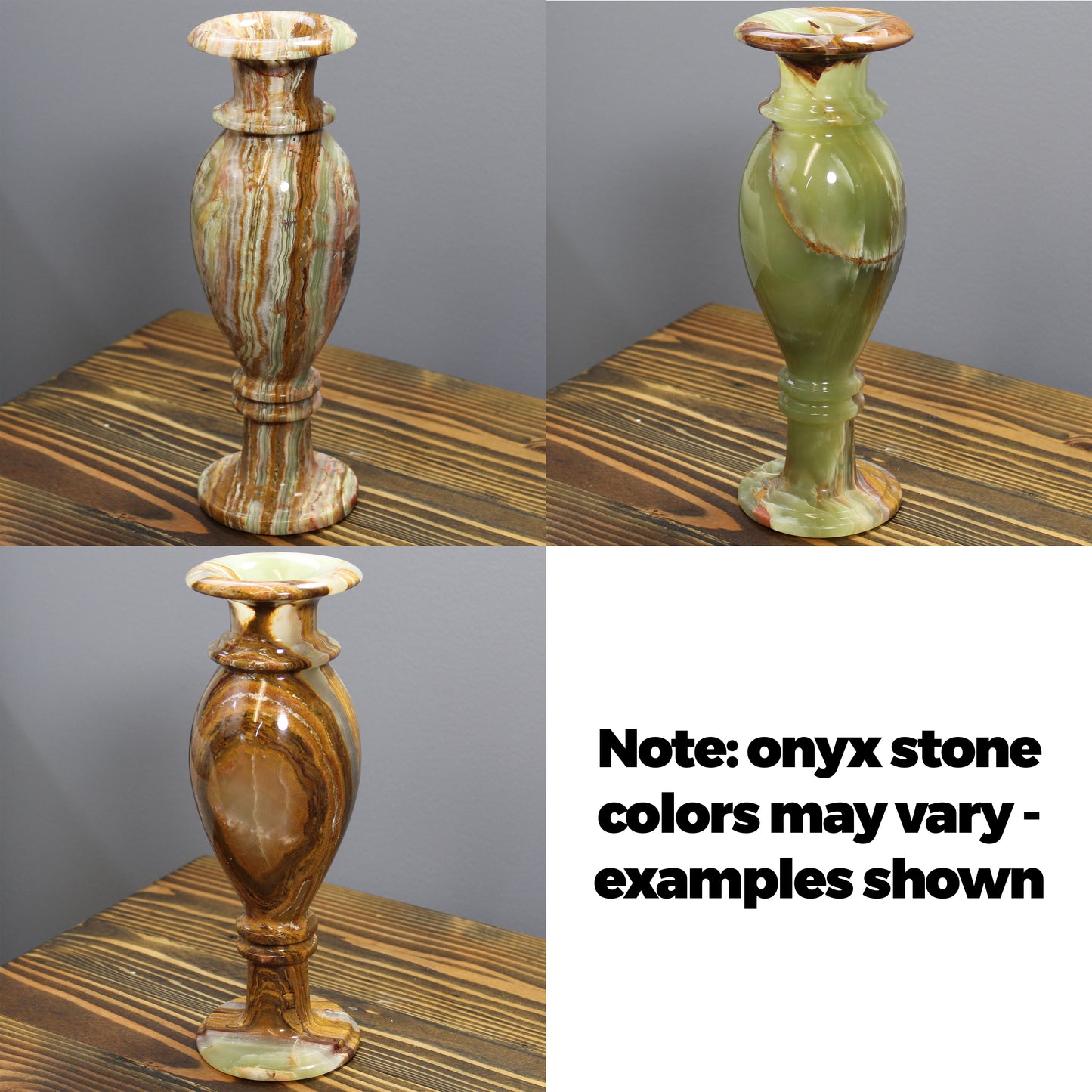 Natural Geo Multicolored Decorative Handcrafted 12" Onyx Vase