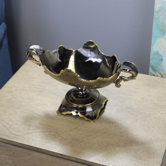 Natural Geo Decorative Golden Brass Bowl