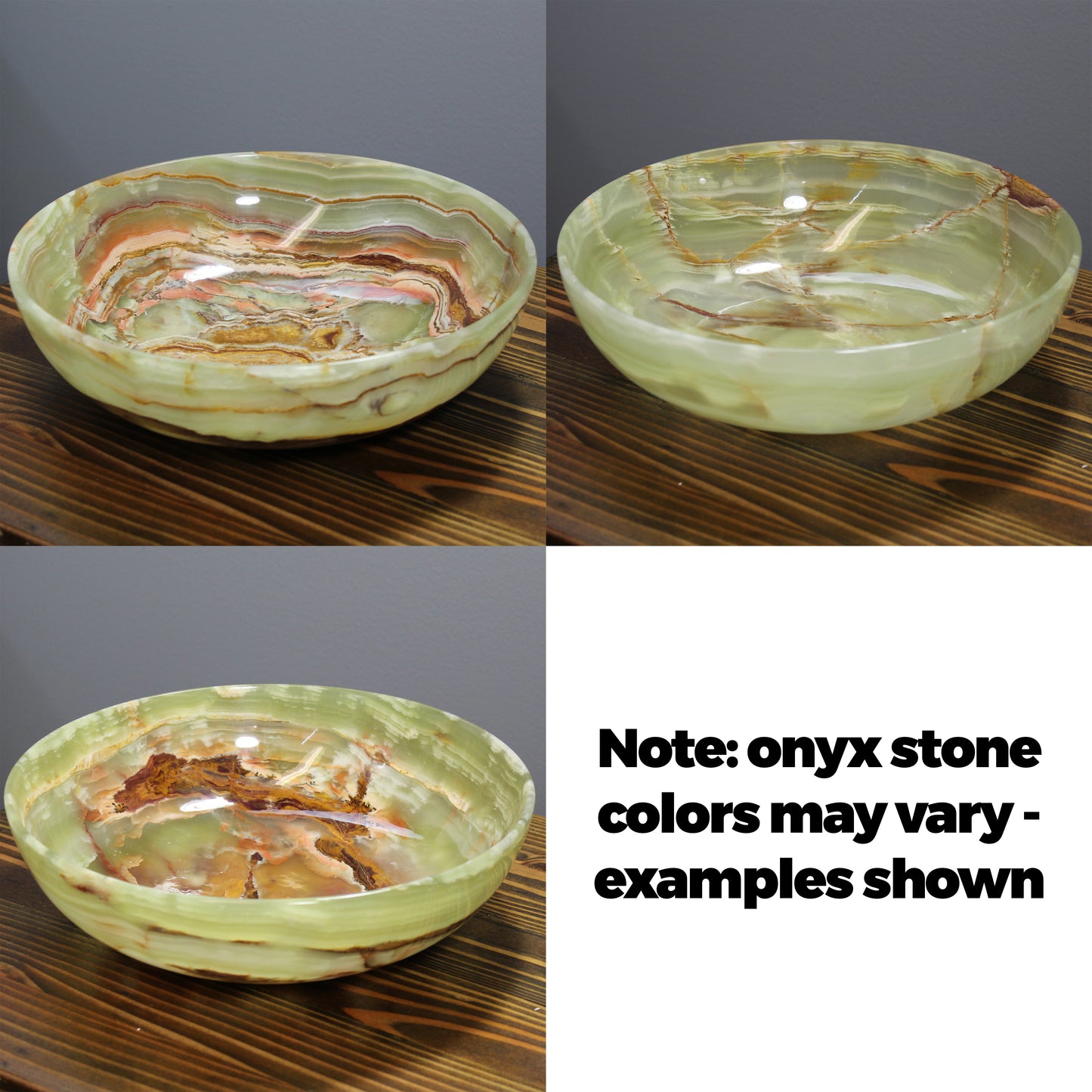 Natural Geo Multicolored Decorative Handcrafted 12" Onyx Bowl