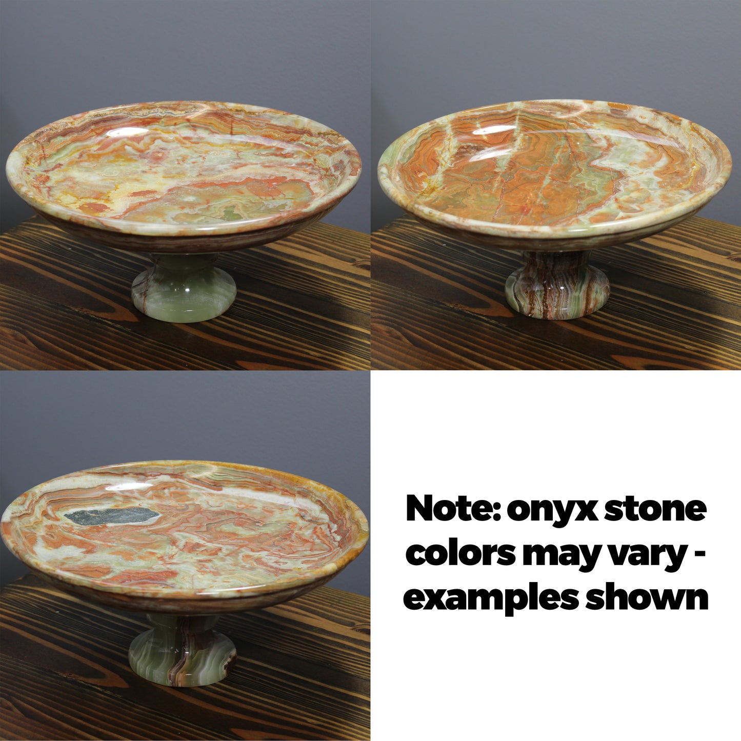 Natural Geo Multicolored Onyx Cake Stand