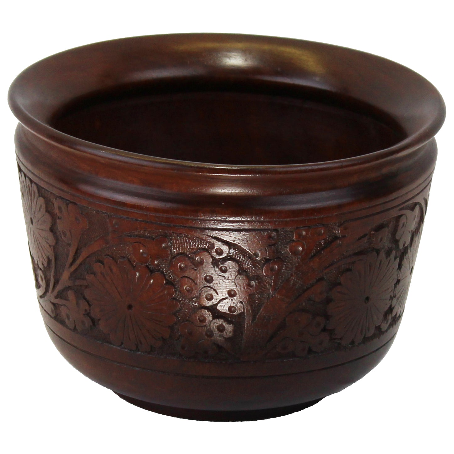 Natural Geo Handcarved Rosewood Decorative 7" Wooden Bowl