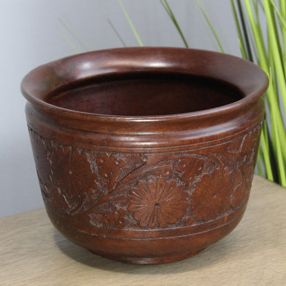 Natural Geo Handcarved Rosewood Decorative 7" Wooden Bowl