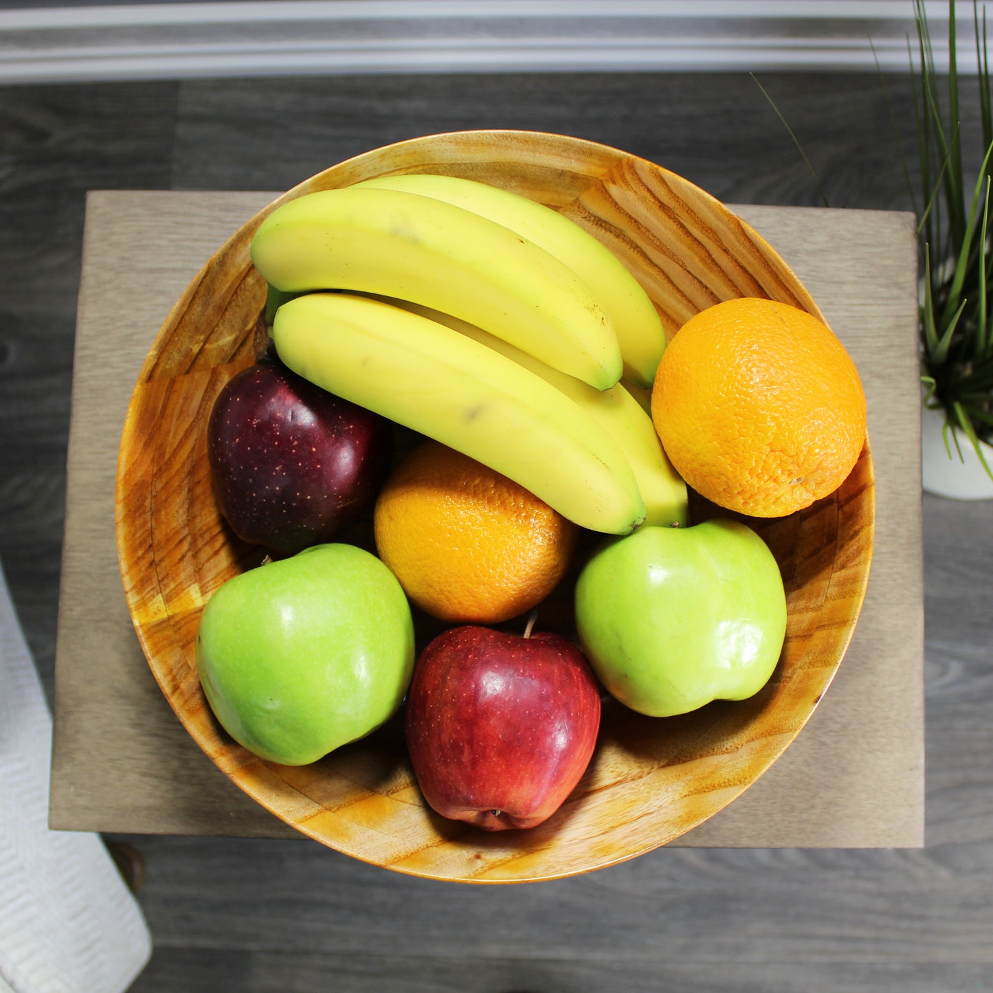 Natural Geo Rosewood 12" Decorative Fruit Bowl