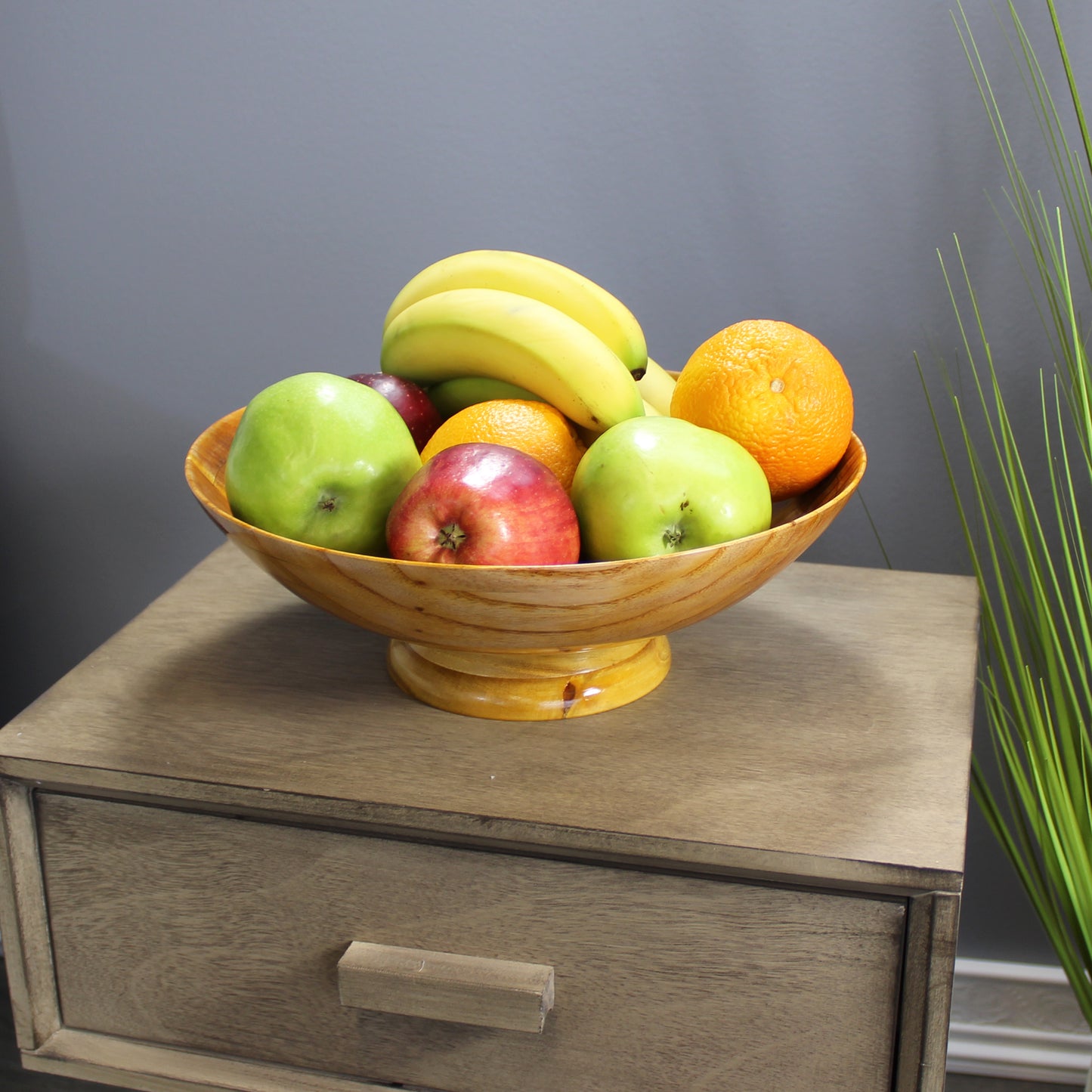 Natural Geo Rosewood 12" Decorative Fruit Bowl