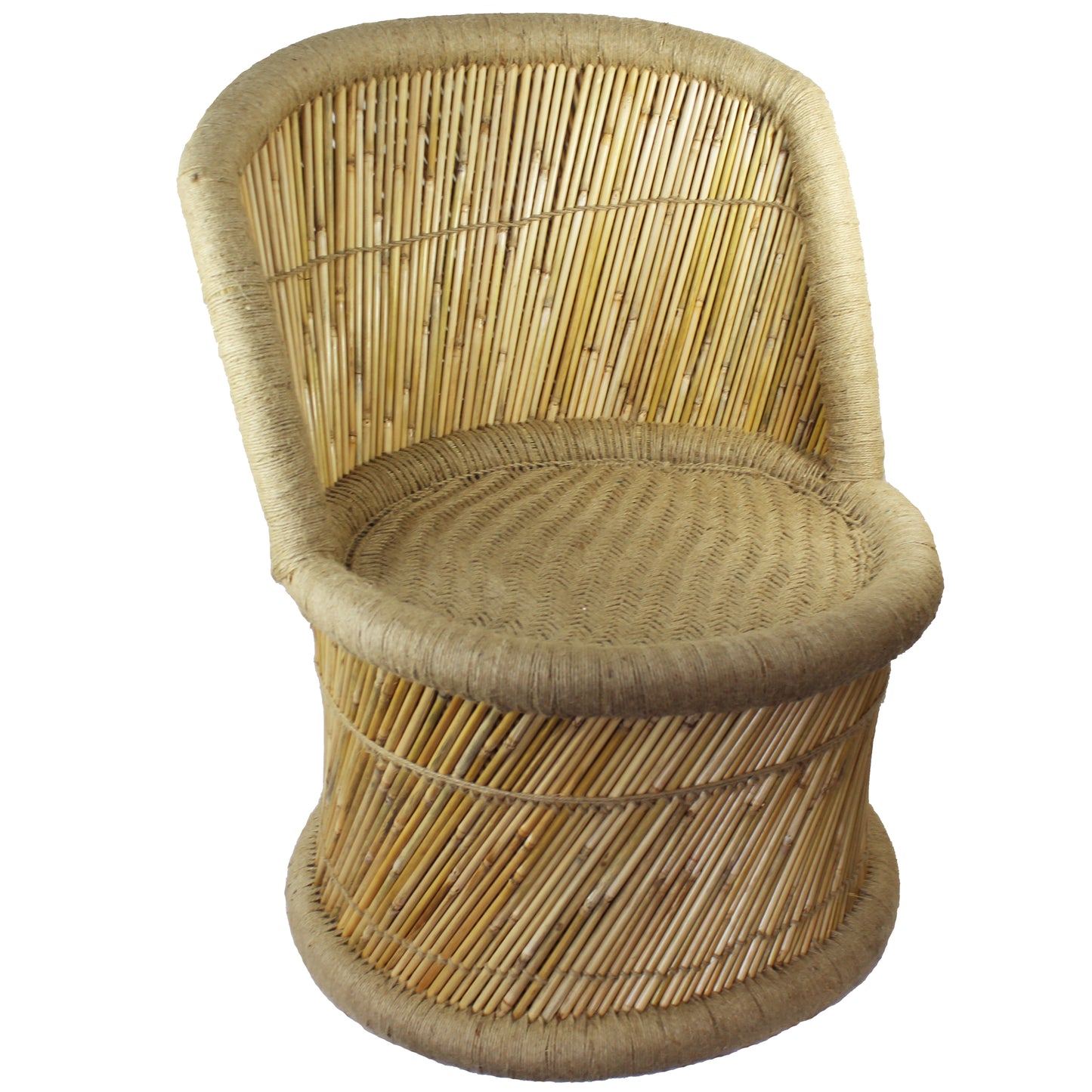 Natural Geo Handwoven Jute Decorative Large Chair - Set of 2