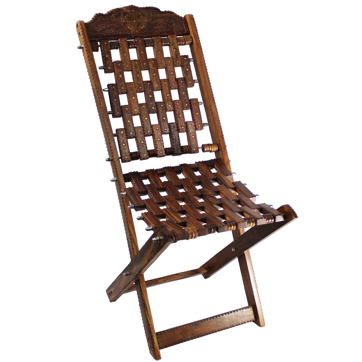 Natural Geo Rosewood Decorative Folding Chair