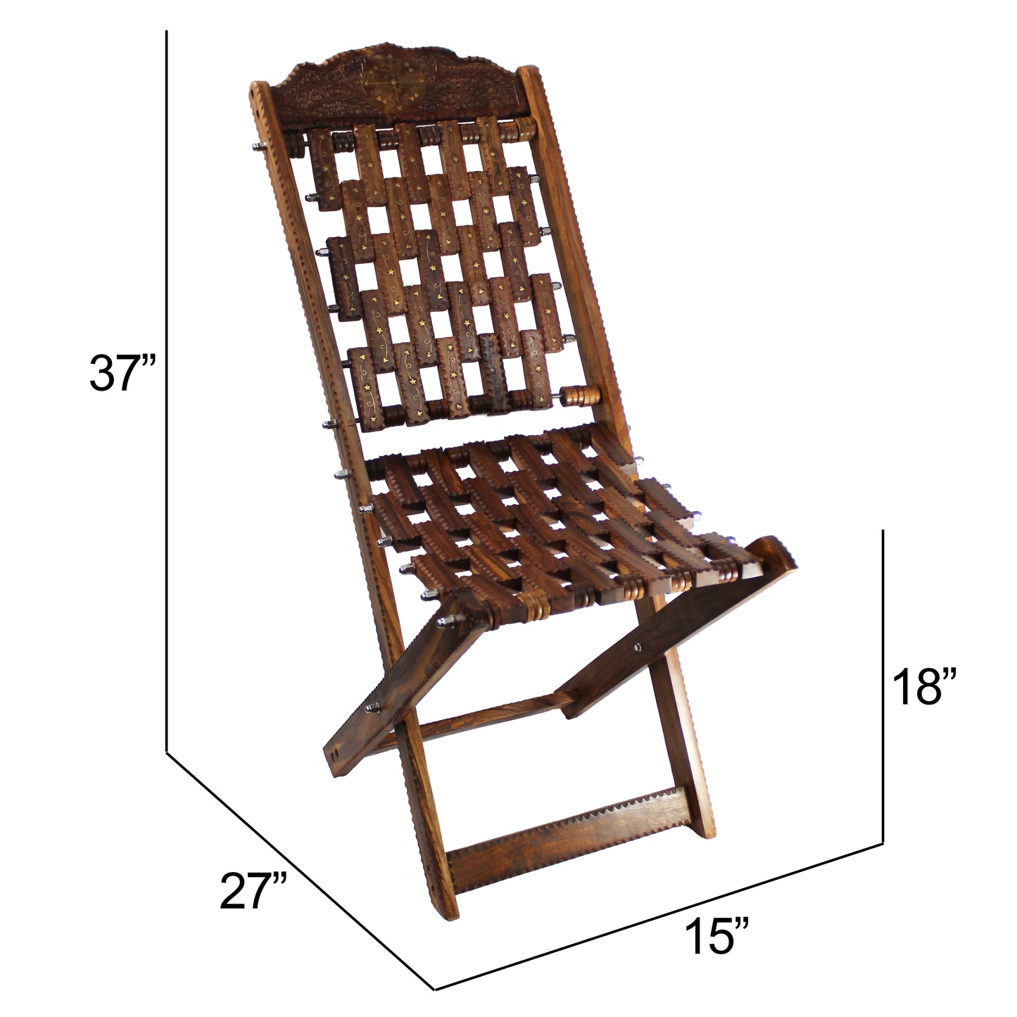 Natural Geo Rosewood Decorative Folding Chair