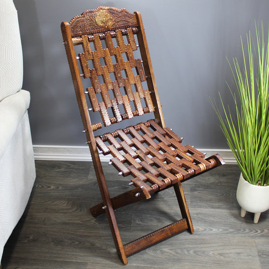 Natural Geo Rosewood Decorative Folding Chair