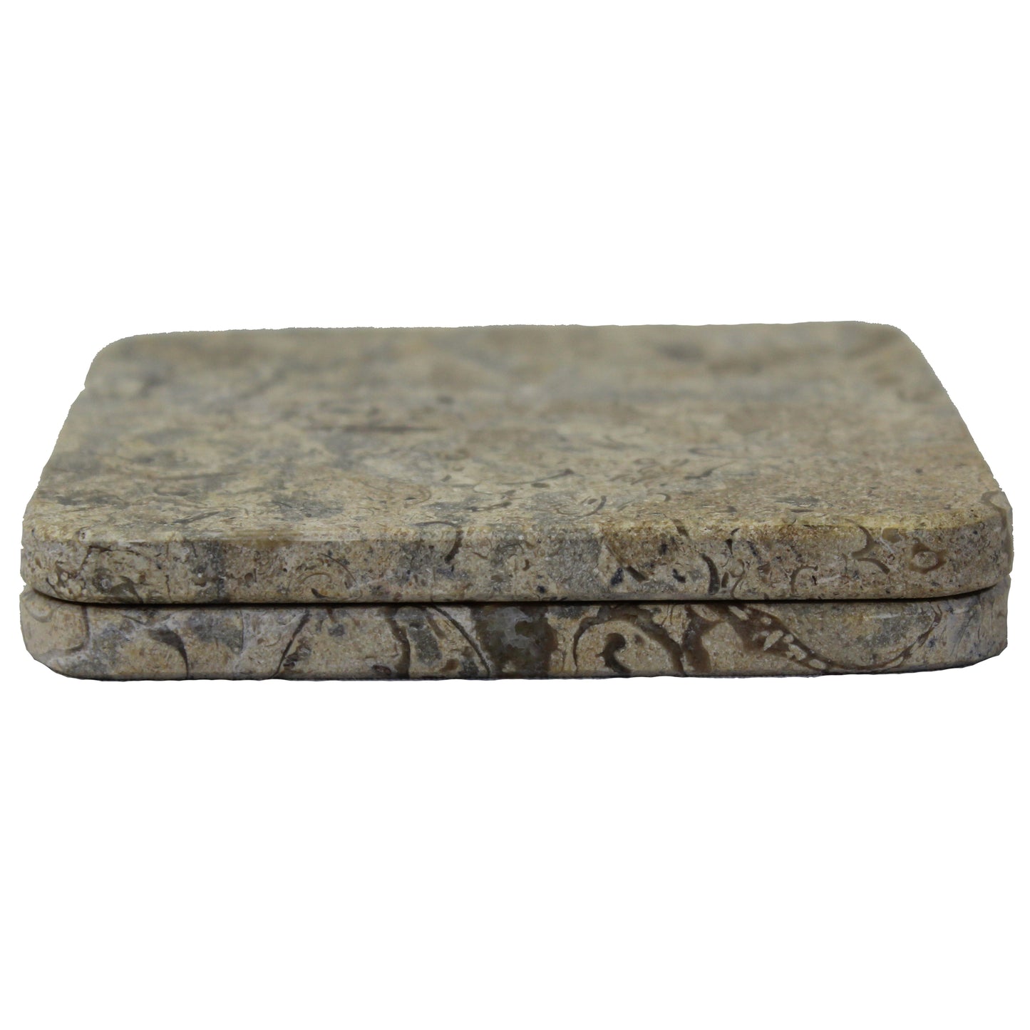 Natural Geo Beige Decorative Square Marble Drink Coaster (Set of 6)