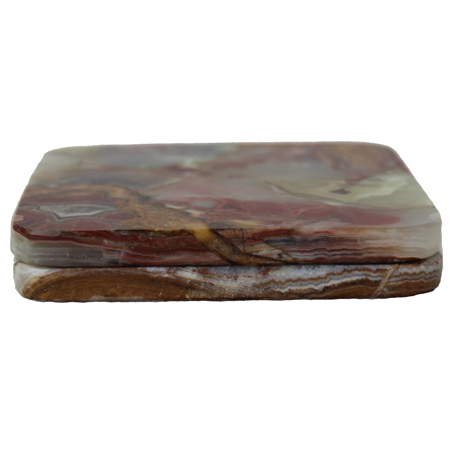 Natural Geo Multicolored Decorative Square Onyx Drink Coaster (Set of 6)