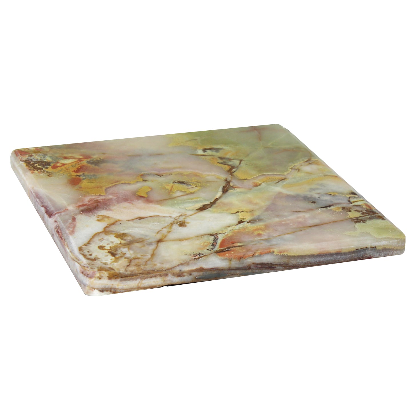 Natural Geo Decorative Multicolored Square Onyx Kitchen Cutting Board