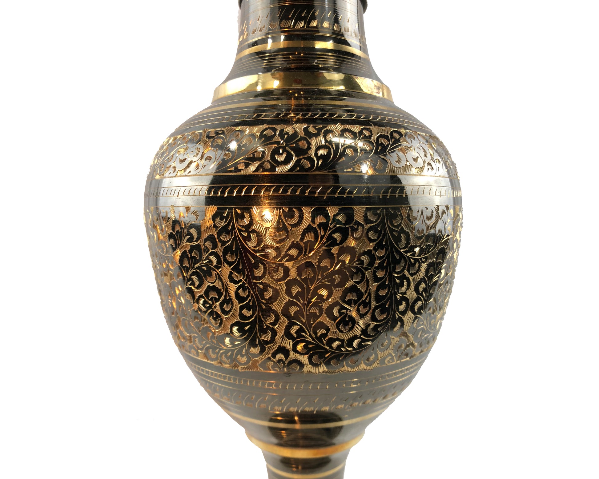 Natural Geo Brass Vintage Black/Gold Table Vase