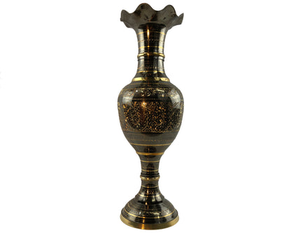 Natural Geo Brass Vintage Black/Gold Table Vase