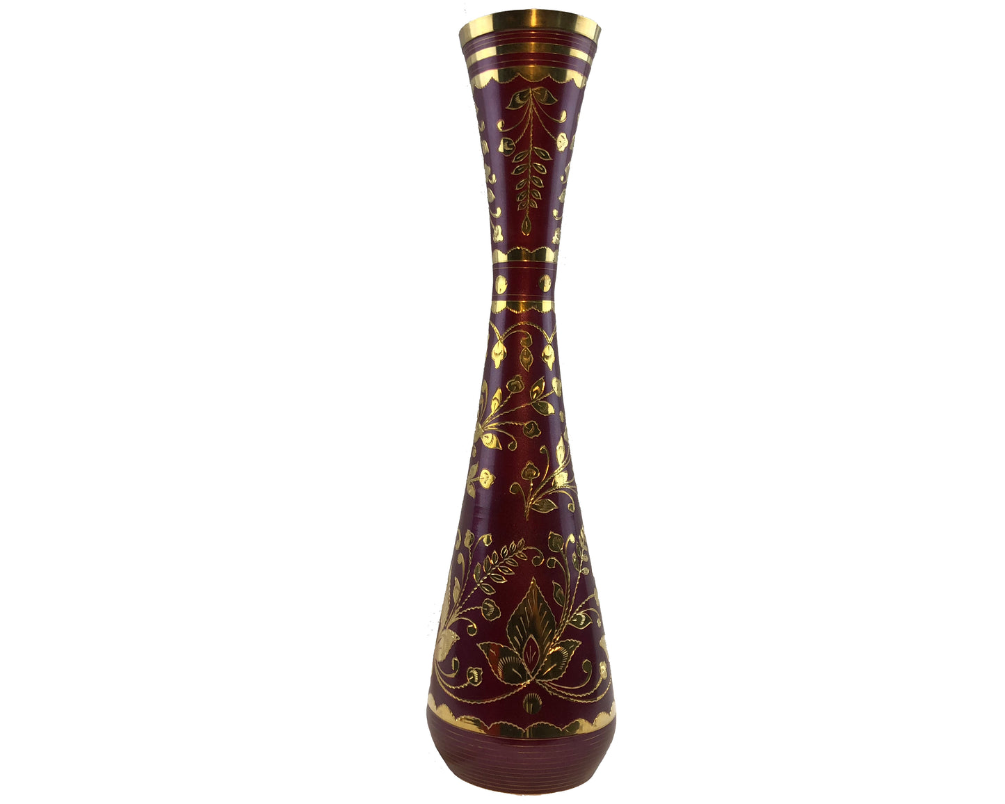 Natural Geo Brass Floral Red/Gold Table Vase