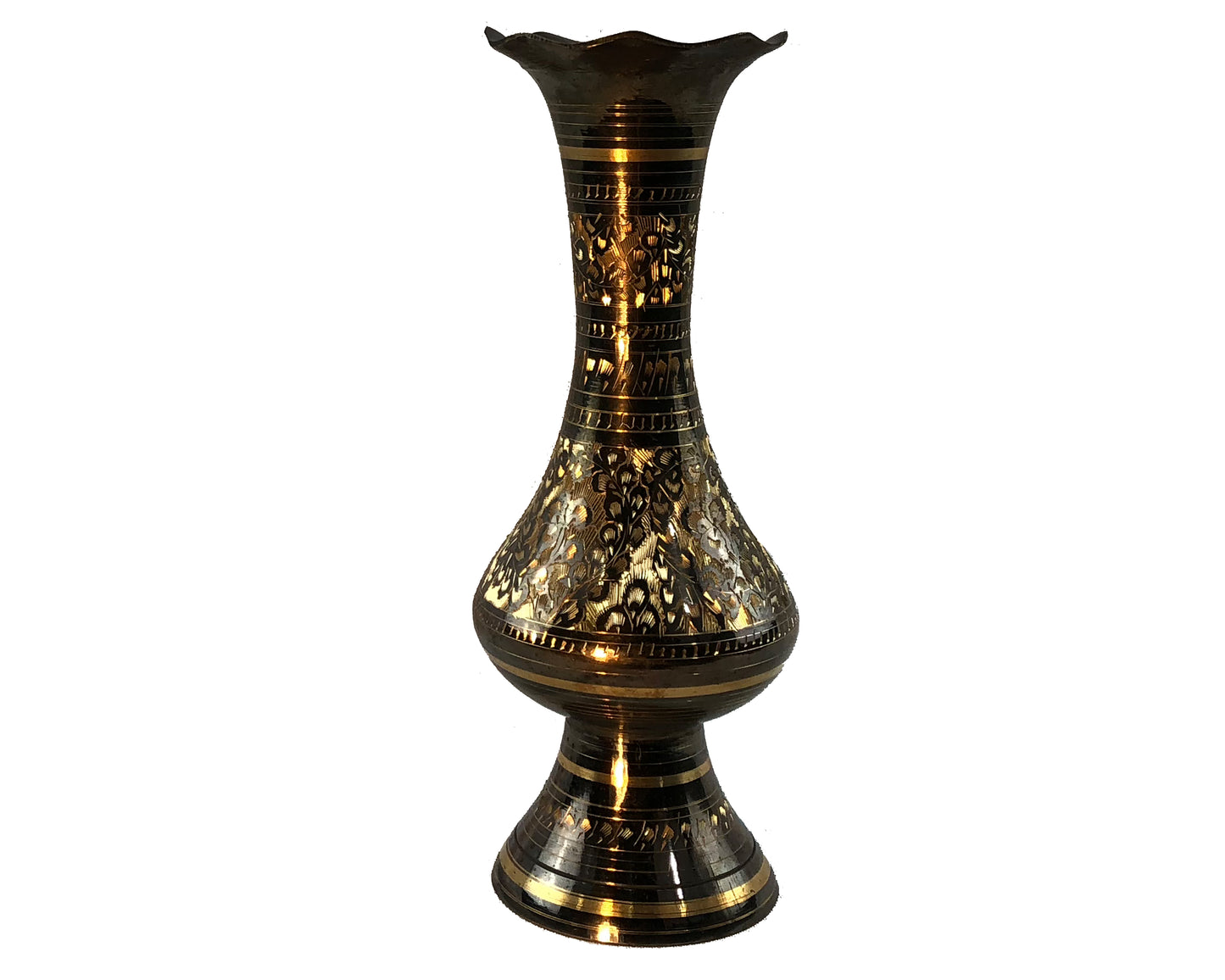 Natural Geo Brass Elegant Black/Gold 8" Table Vase