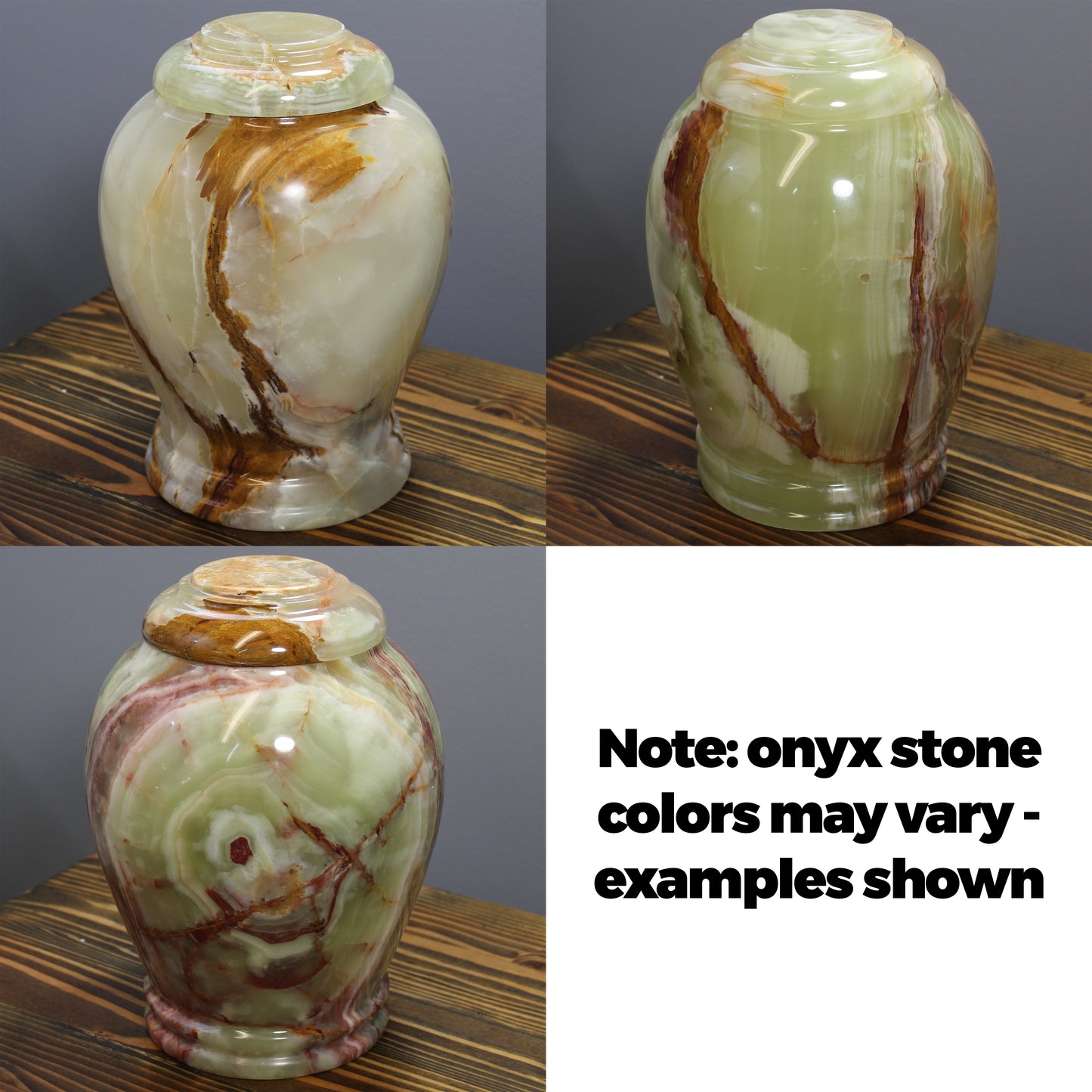 Natural Geo Multicolored Decorative Handcrafted 10" Onyx Jar with Lid