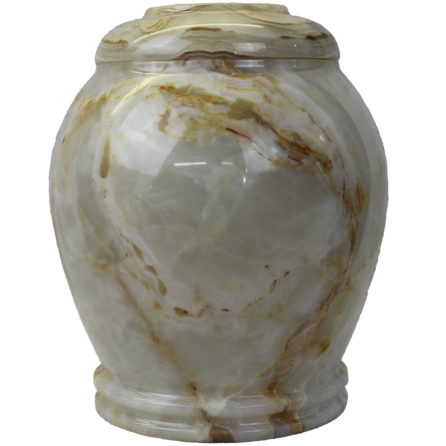 Natural Geo Multicolored Decorative Handcrafted 10" Onyx Jar with Lid