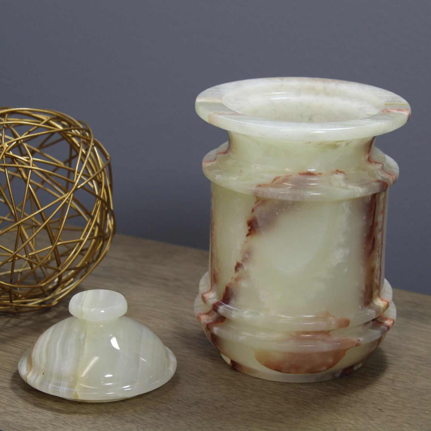 Natural Geo Multicolored Onyx 8" Jar with Lid