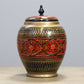 Natural Geo Red/Gold 7" Rosewood Jar