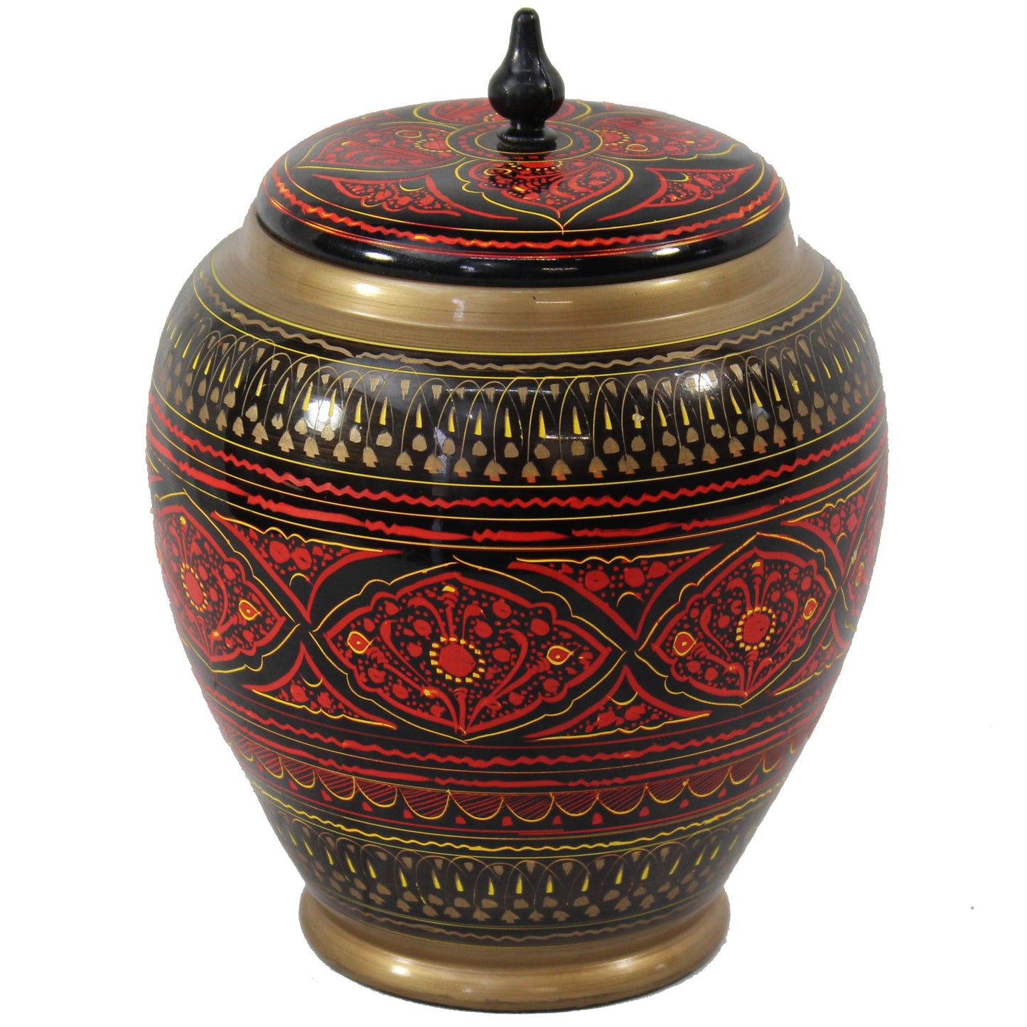 Natural Geo Red/Gold 8" Rosewood Jar