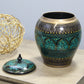 Natural Geo Turquoise/Gold 8" Rosewood Jar