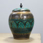 Natural Geo Turquoise/Gold 8" Rosewood Jar