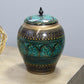 Natural Geo Turquoise/Gold 8" Rosewood Jar