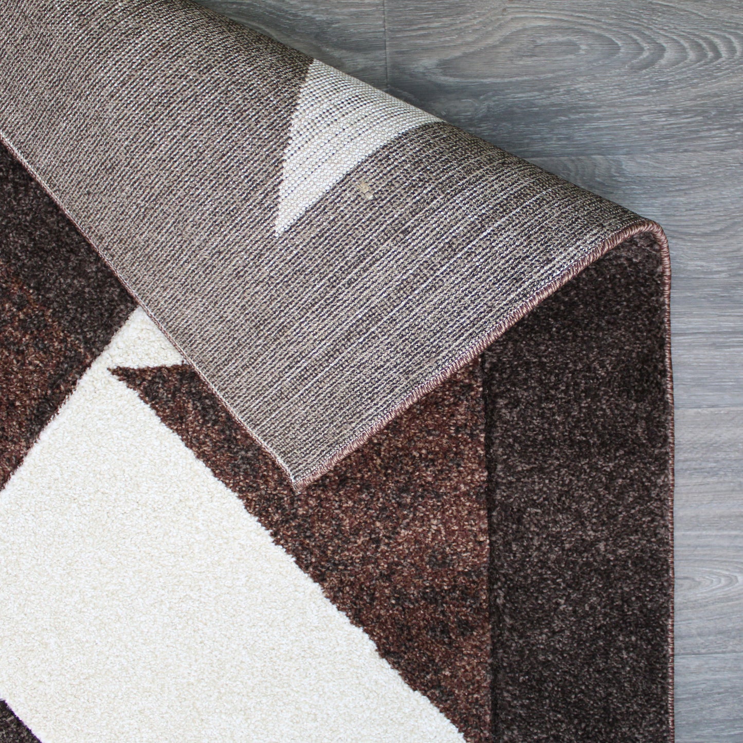 Natural Geo Jasmine Modern Geometric Abstract Chocolate/Brown Area Rug