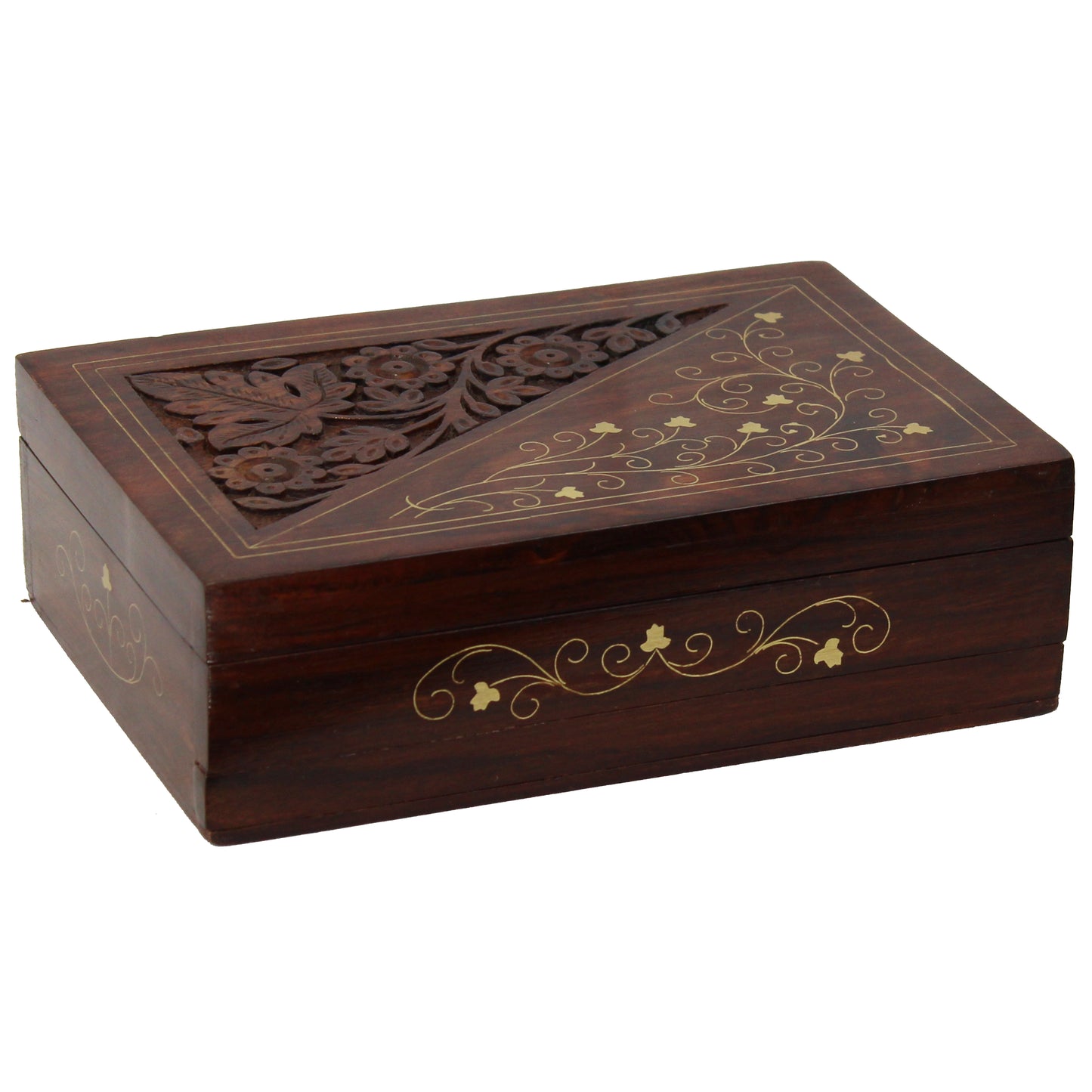 Natural Geo Handmade Rosewood Carved Wooden Decorative Box