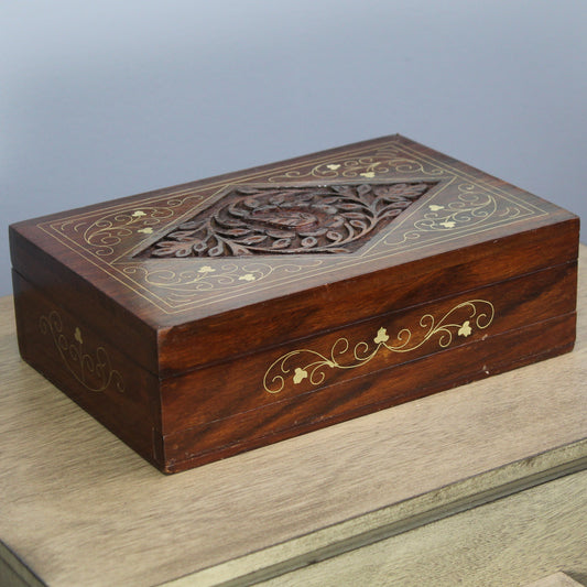 Natural Geo Handmade Rosewood Diamond Wooden Jewelry Box