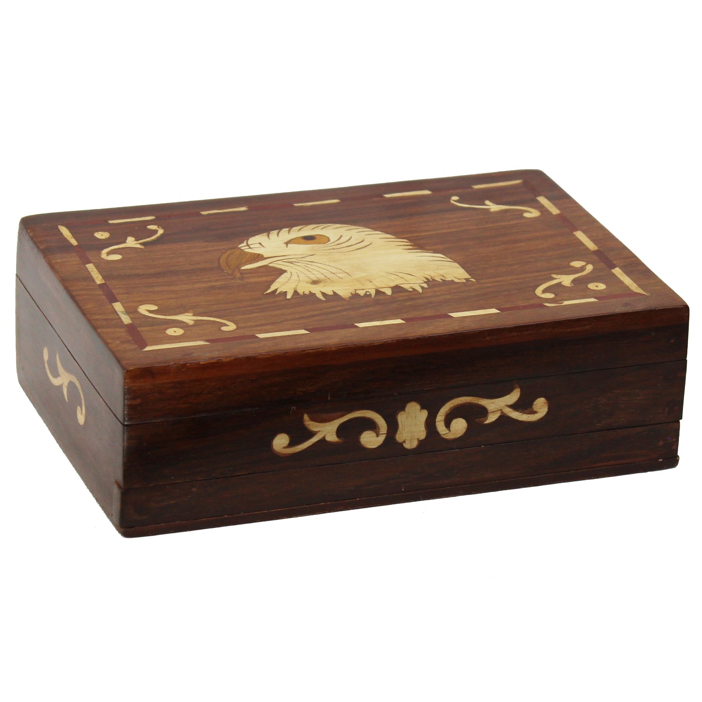 Natural Geo Handmade Rosewood Hawk Decorative Decorative Box