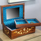 Natural Geo Handmade Rosewood Floral Wooden Decorative Box with Key