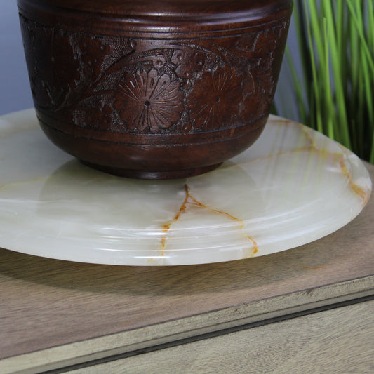 Natural Geo Decorative Multicolored Onyx Lazy Susan