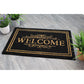 Natural Geo Island Classic Welcome Black/Beige Natural Coir Door Mat 20 x 31"