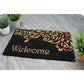 Natural Geo Island Paisley Welcome Black/Beige Natural Coir Door Mat 20 x 31"