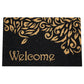 Natural Geo Island Paisley Welcome Black/Beige Natural Coir Door Mat 20 x 31"