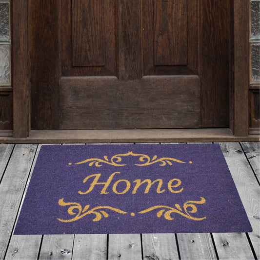 Natural Geo Island Classic Home Purple Natural Coir Door Mat 18 x 30"