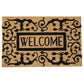 Natural Geo Island Paisley Welcome Black/Beige Natural Coir Door Mat 20 x 31"